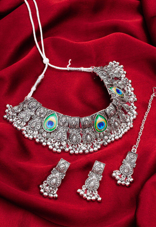 Oxidised top choker jewellery