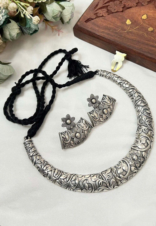 Oxidised Choker Necklace Set