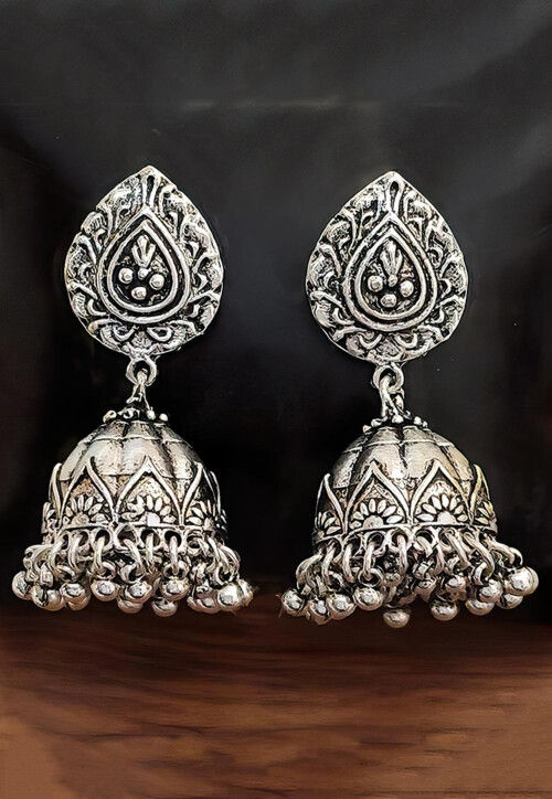 Oxidised Jhumka Style Earrings
