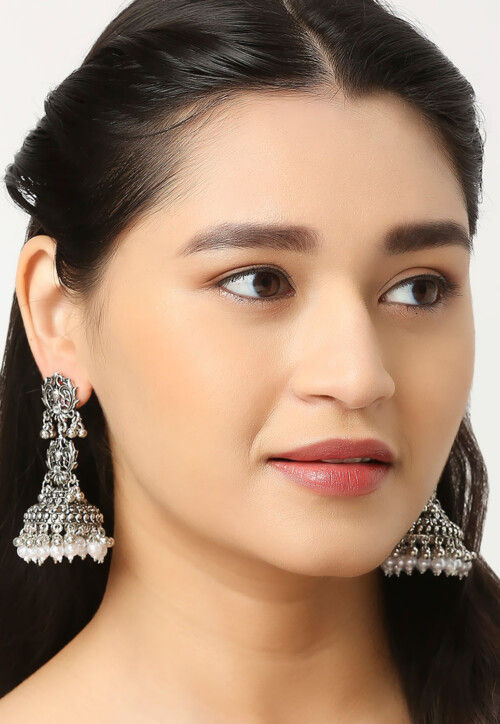 Oxidised Jhumka Style Earrings