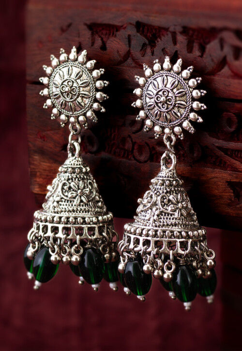 Oxidised Jhumka Style Earrings