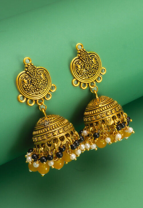 Oxidised Jhumka Style Earrings