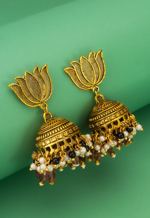 Oxidised Jhumka Style Earrings