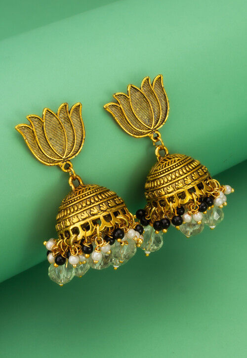 Oxidised Jhumka Style Earrings
