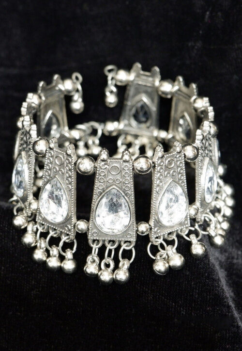 Oxidised Stone Studded Bracelet