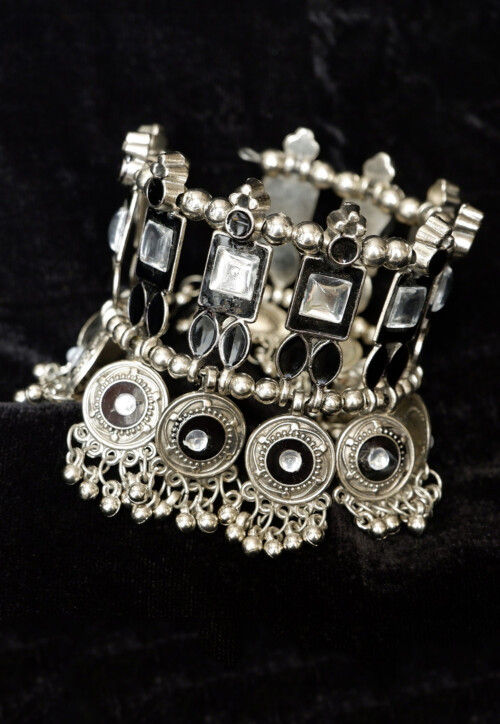 Oxidised Stone Studded Bracelet