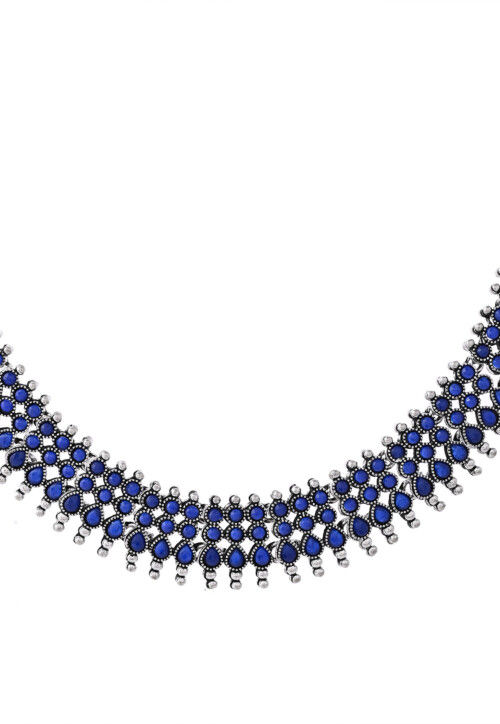 Oxidised Stone Studded Choker Necklace Set