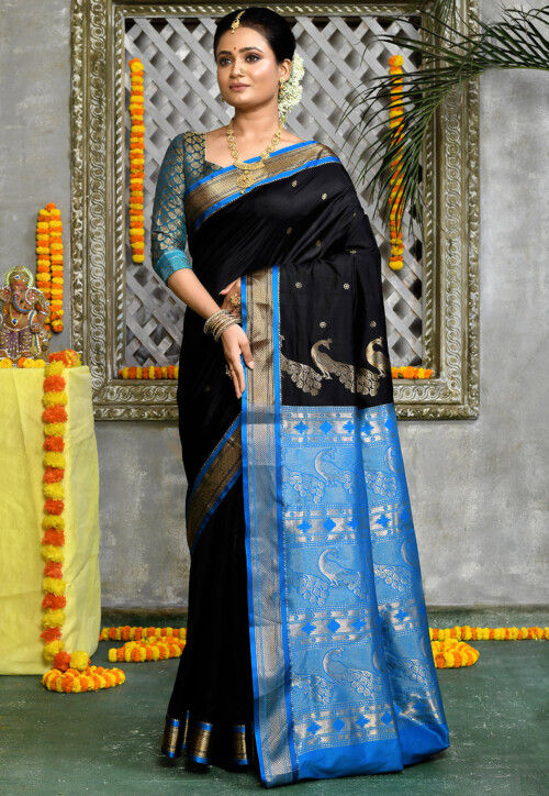 Buy BLACK Sarees for Women by Sajasajo Online | Ajio.com