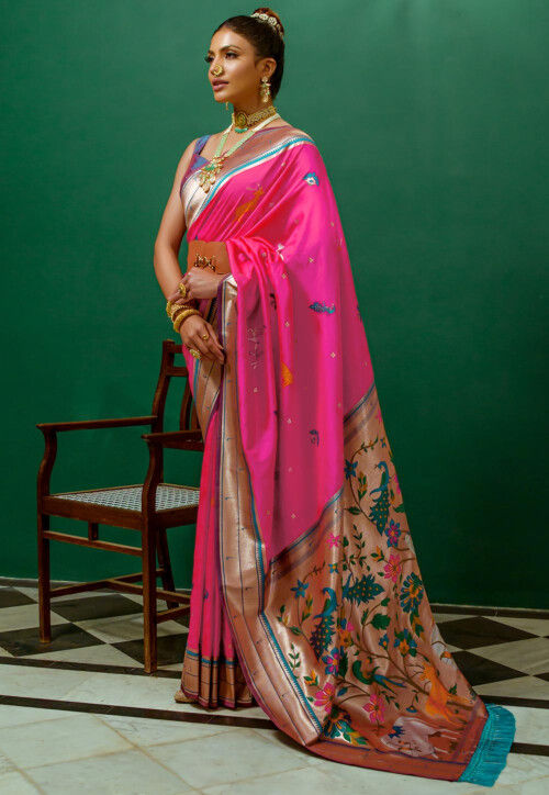 Paithani Saree in Fuchsia