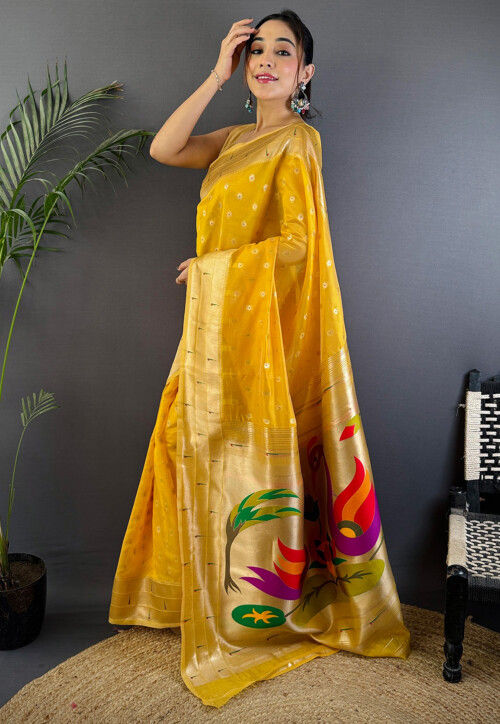 Paithani Saree in Yellow