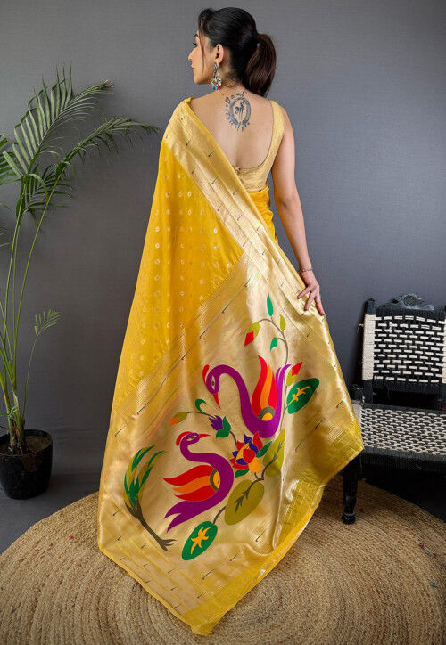 Paithani Saree in Yellow