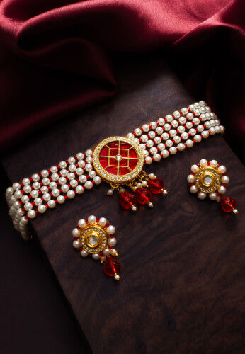 Pearl Choker Necklace Set