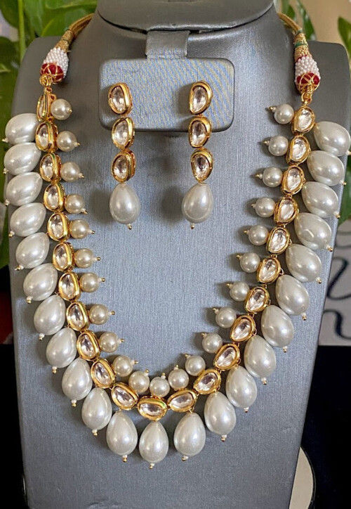 Indian Bollywood Gold Plated Pearl Necklace Layered Mala Jewelry Set | eBay