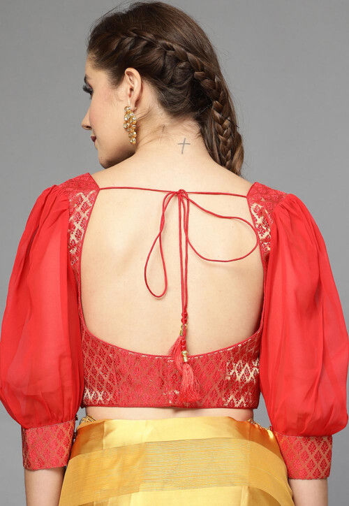 Pintucks Georgette Blouse in Red