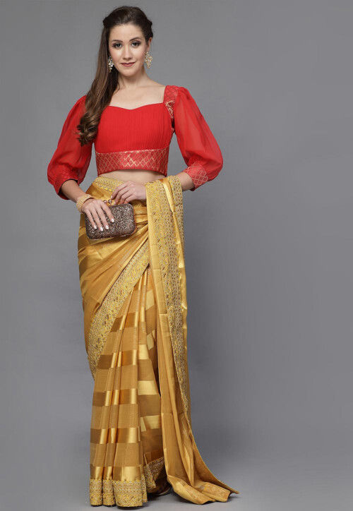 Pintucks Georgette Blouse in Red