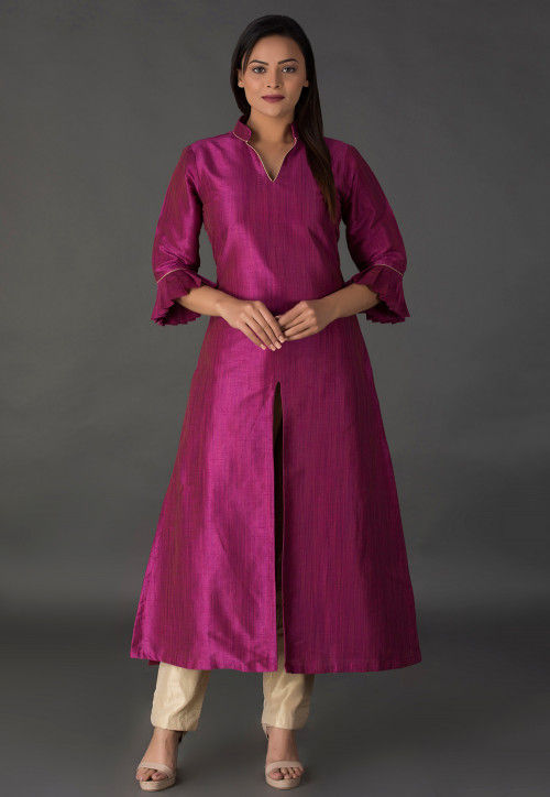 Plain silk kurtis top