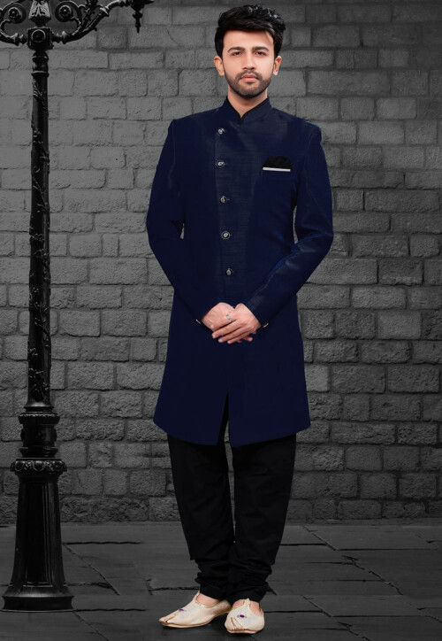 Buy Navy Blue Ethnic Suit Sets for Men by The Indian Garage Co Online |  Ajio.com