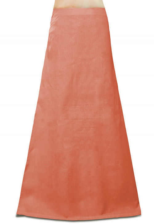Plain Cotton Petticoat in Peach : UUX514
