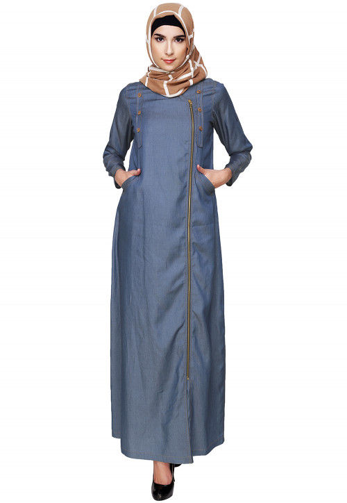 white christmas dresses Sofia Denim Abaya – Salesspoint
