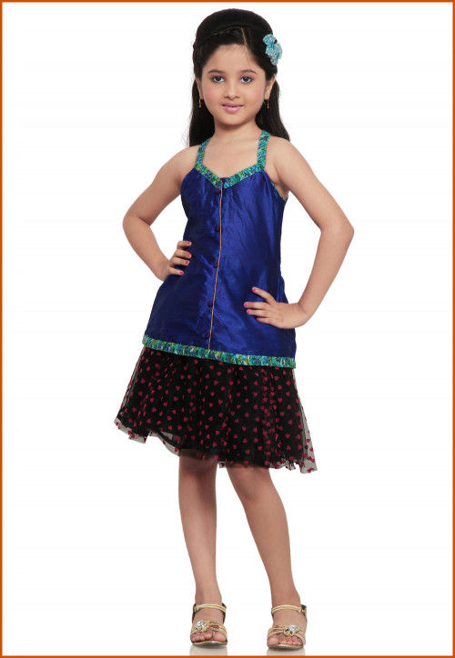 Plain Dupion Top in Blue