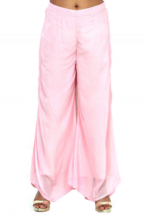 Plain Georgette Palazzo in Baby Pink
