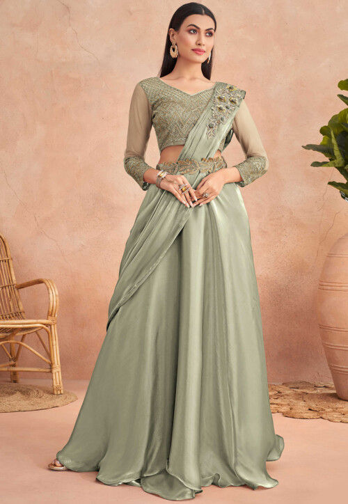 Discover more than 81 georgette lehenga saree with blouse latest - POPPY