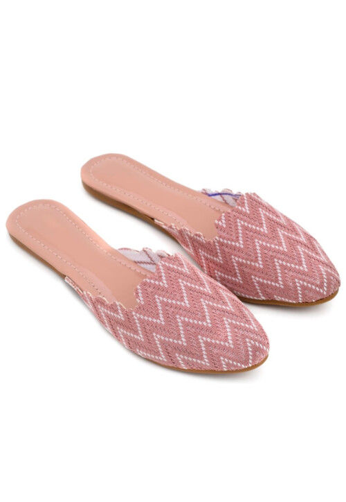 Printed Canvas Women Jutti in Pink