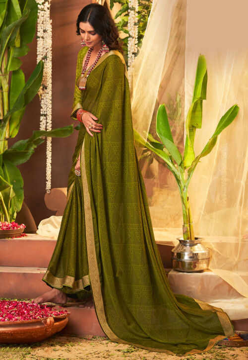 Buy Green Sarees for Women by RHEY Online | Ajio.com