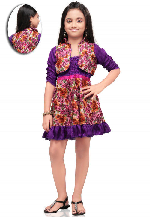 Printed Cotton Dress in Multicolor