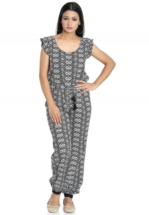 black cotton jumpsuit