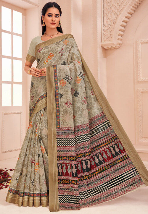 Naturally Dyed Soft Beige Cotton Handloom Saree – Chanchal-Bringing Art to  Life