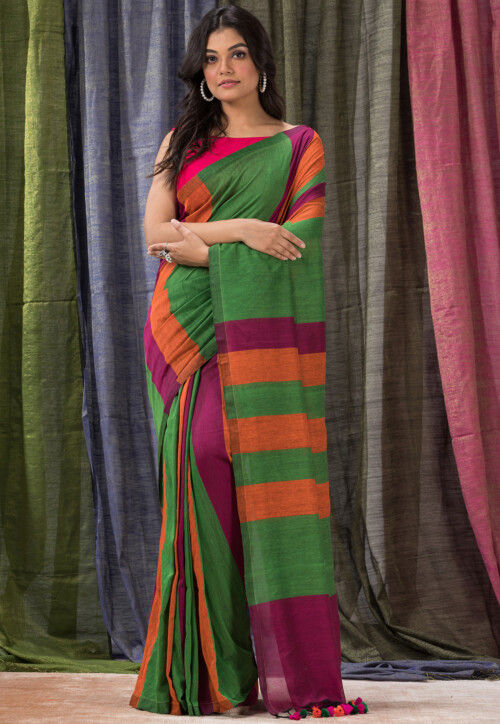 Buy Pink Cotton Saree online-Karagiri – Karagiri Global