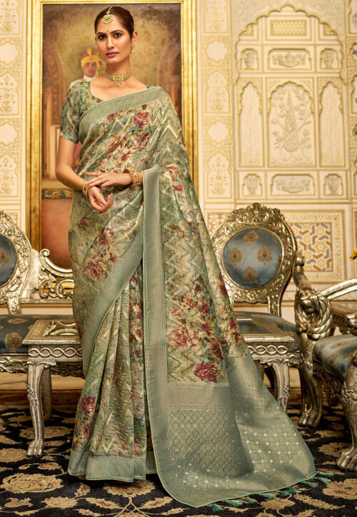 Pastel Pink Organza Tissue Silk Saree With Designer Blouse – STORI