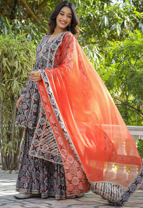 Beautiful Pure soft cotton  handworked Aline three piece suit