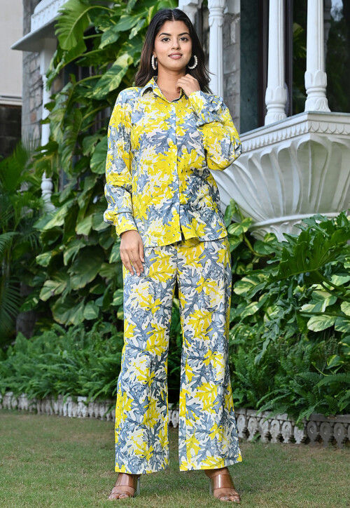 Printed Pure Cotton Co Ord Set in Multicolor