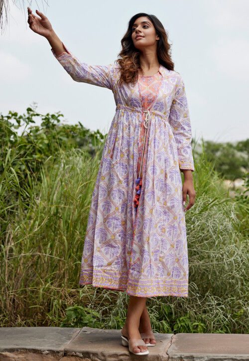 Cotton midi dress online shop