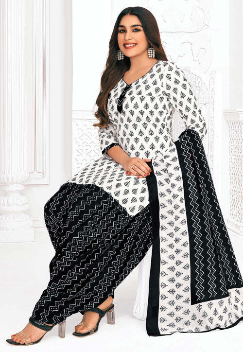 Punjabi suit black and white 2025