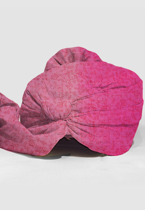 Printed Pure Kota Silk Unisex Turban in Pink
