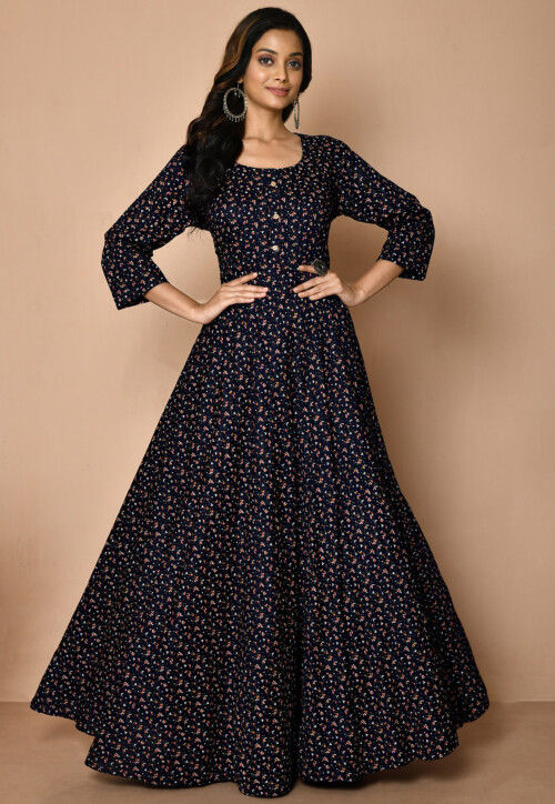 sbf 3/4th Sleeve RAYON Printed Gown, Dress Type : Casual Dress, Feature :  Washable at Rs 430 / UNIT in Surat