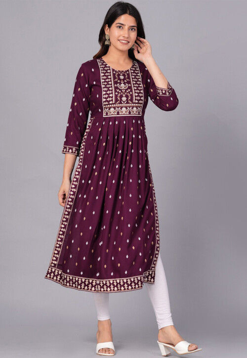 Women Party Wear Viscose Rayon Straight Cut Kurta With Pant
