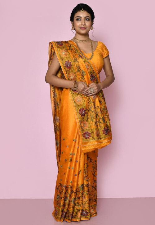 Formal Pure Silk embroidered Saree main image 0