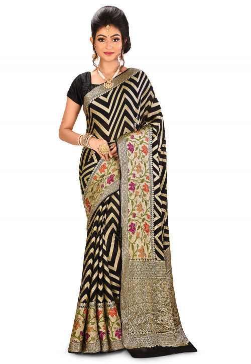 Banarasi Pure Georgette Silk Saree in Beige