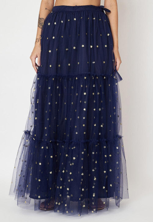 Net ruffle skirt online outlet