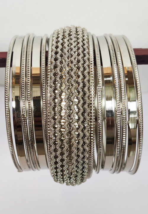 Silver metal cheap bangles set