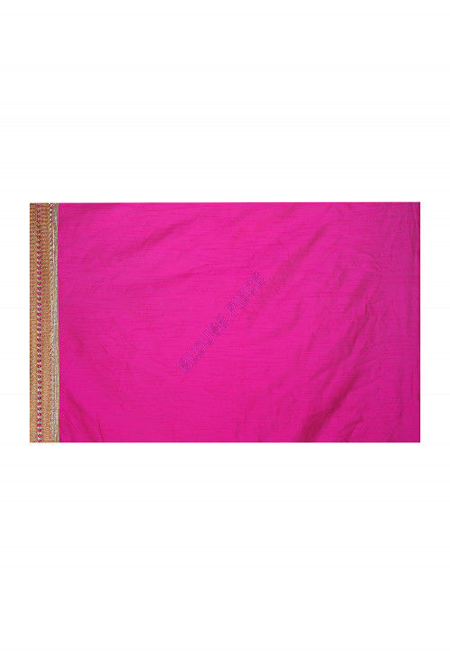 Half N Half Georgette Saree in Fuchsia and Off White