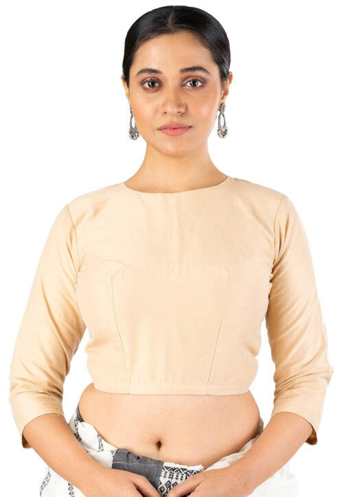 Silk Cream Stone Back Hook Women Blouse, Size: 36 at Rs 1200/piece in  Ghaziabad