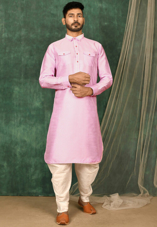 Pink pathani on sale suit