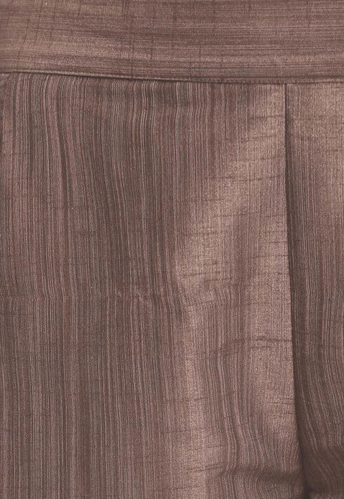 Solid Color Art Silk Pant in Brown