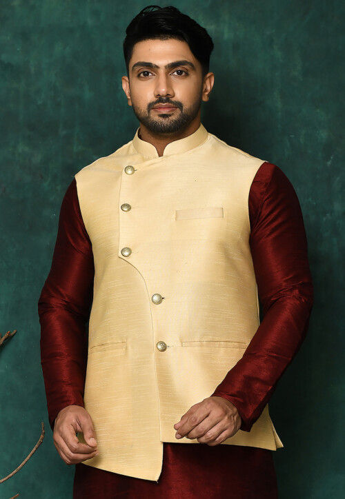 Cream color sale nehru jacket