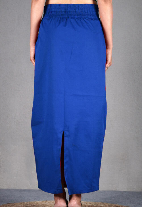 Solid Color Cotton Lycra Petticoat in Royal Blue